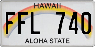 HI license plate FFL740
