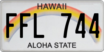 HI license plate FFL744