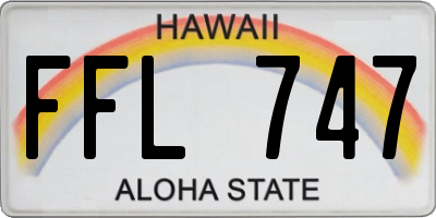 HI license plate FFL747