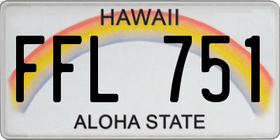 HI license plate FFL751