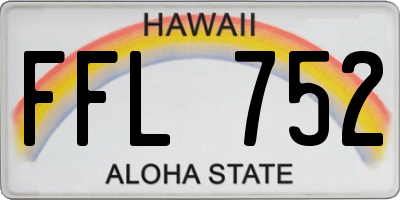 HI license plate FFL752