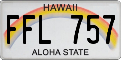 HI license plate FFL757