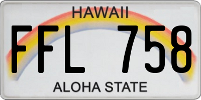 HI license plate FFL758