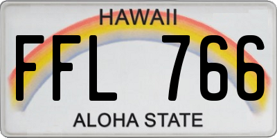 HI license plate FFL766