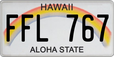 HI license plate FFL767