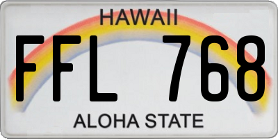HI license plate FFL768