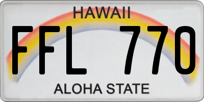 HI license plate FFL770