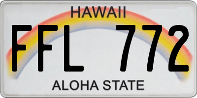 HI license plate FFL772