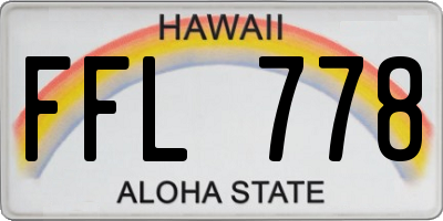 HI license plate FFL778