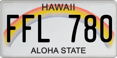 HI license plate FFL780