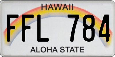 HI license plate FFL784