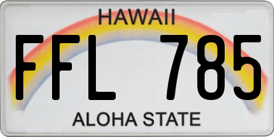HI license plate FFL785