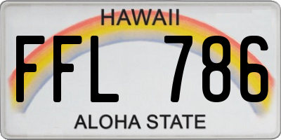 HI license plate FFL786