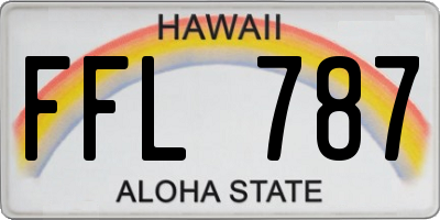 HI license plate FFL787