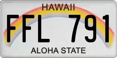 HI license plate FFL791