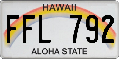 HI license plate FFL792
