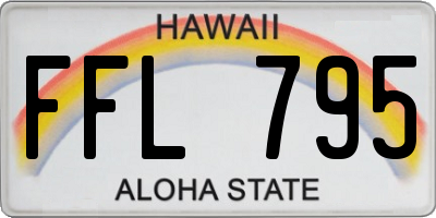 HI license plate FFL795