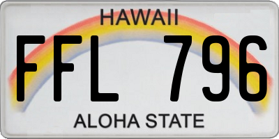 HI license plate FFL796