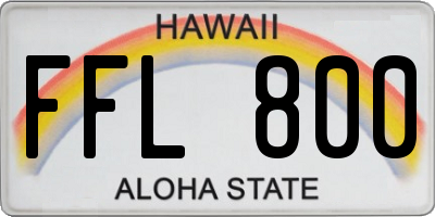 HI license plate FFL800