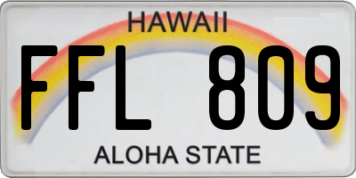 HI license plate FFL809