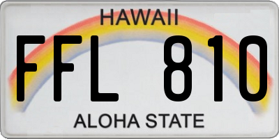 HI license plate FFL810