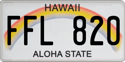 HI license plate FFL820
