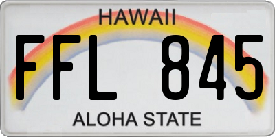 HI license plate FFL845