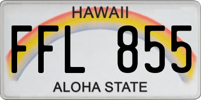 HI license plate FFL855