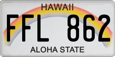 HI license plate FFL862