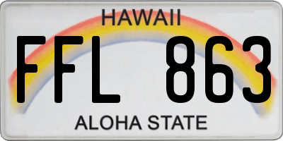 HI license plate FFL863
