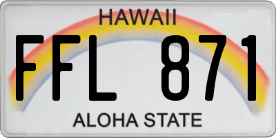 HI license plate FFL871