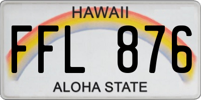 HI license plate FFL876