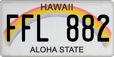 HI license plate FFL882