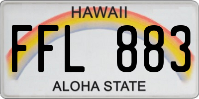 HI license plate FFL883