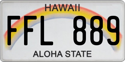 HI license plate FFL889