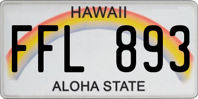 HI license plate FFL893