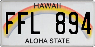 HI license plate FFL894