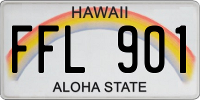 HI license plate FFL901