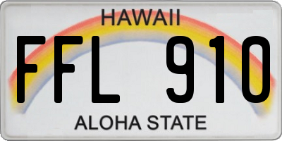 HI license plate FFL910