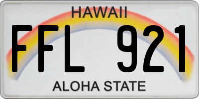 HI license plate FFL921