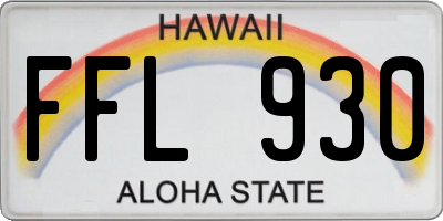 HI license plate FFL930