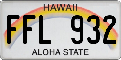 HI license plate FFL932