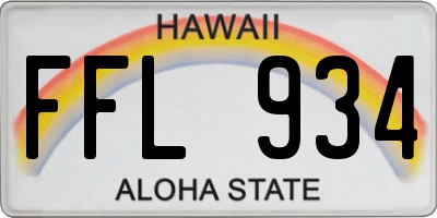 HI license plate FFL934