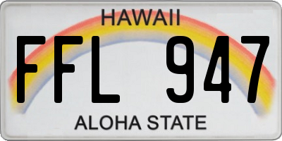 HI license plate FFL947