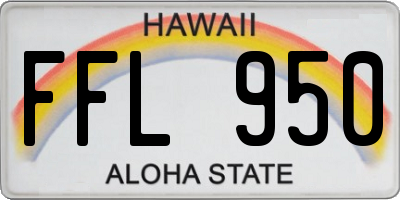 HI license plate FFL950