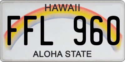 HI license plate FFL960