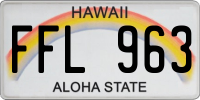 HI license plate FFL963