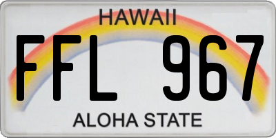 HI license plate FFL967