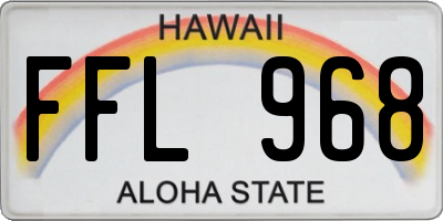 HI license plate FFL968