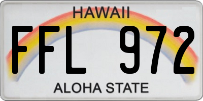 HI license plate FFL972